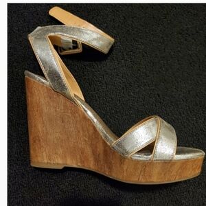 CATO Silver distressed wedges
